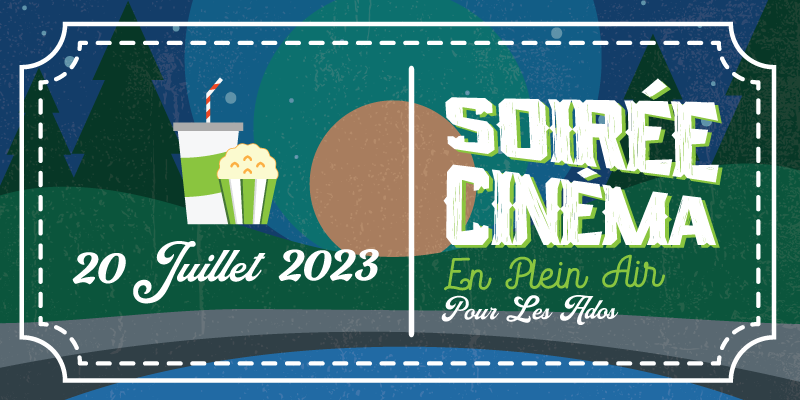 illustration d'un billet de cinéma avec pop-corn et boisson