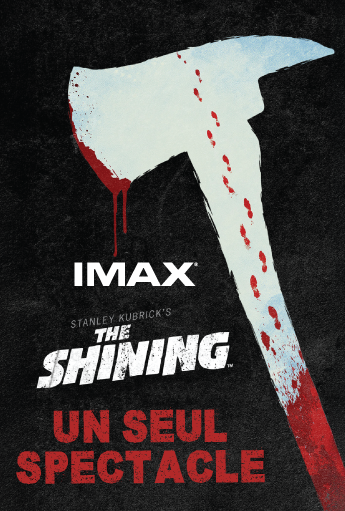 l'affiche du film shining avec une hache ensanglantée