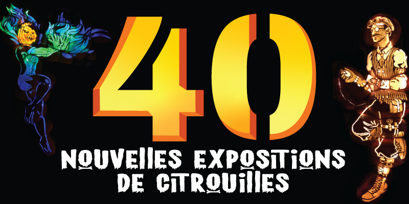 40 nouvelles expositions de citrouilles — deux statues effrayantes représentant des citrouilles
