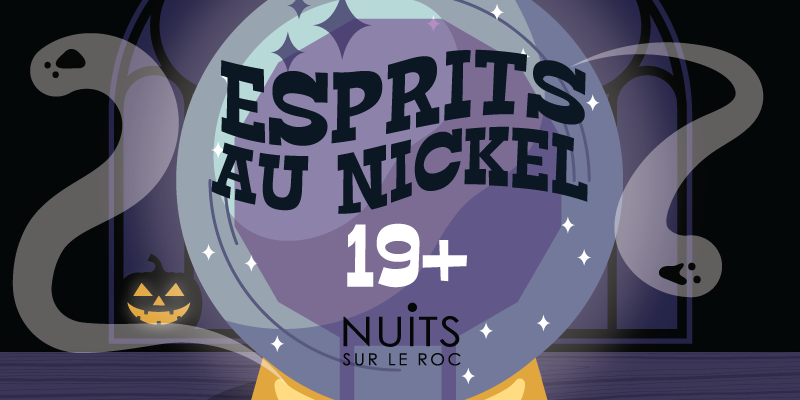 esprits au nickel — deux esprits fantomatiques encadrant une boule de cristal