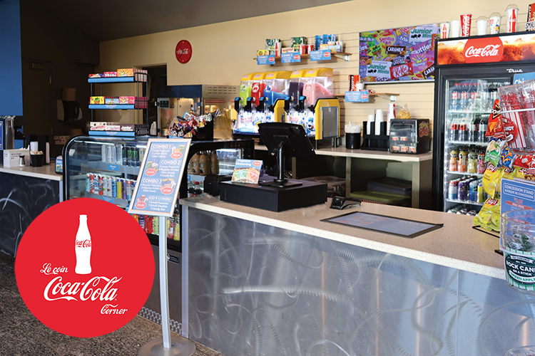 snack bar filled with a variety of snacks and treats