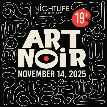 nightlife on the rocks art noir logo