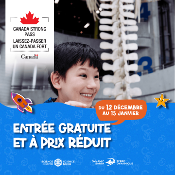 photo d'un jeune garçon regardant la rampe de science nord avec un squelette de rorqual commun derrière lui en arrière-plan