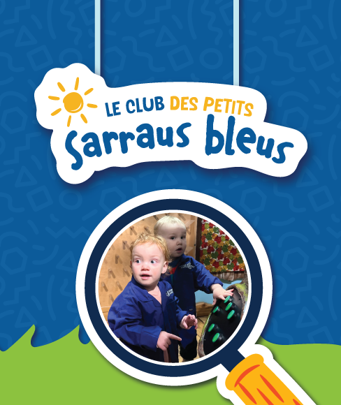 deux enfants en bas âge portant des sarrau bleu science nord